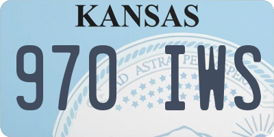 KS license plate 970IWS