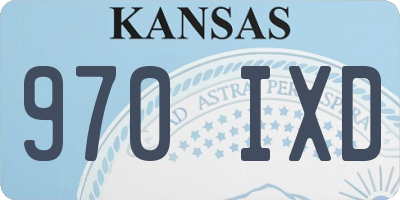 KS license plate 970IXD