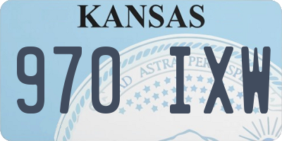 KS license plate 970IXW