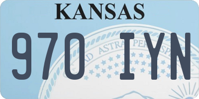 KS license plate 970IYN