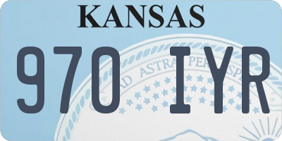 KS license plate 970IYR