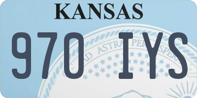 KS license plate 970IYS