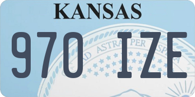 KS license plate 970IZE