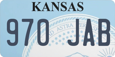 KS license plate 970JAB