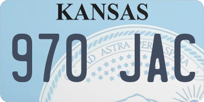 KS license plate 970JAC