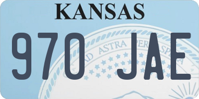 KS license plate 970JAE