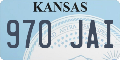 KS license plate 970JAI