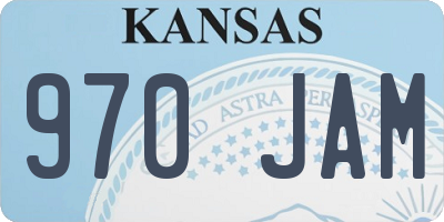 KS license plate 970JAM
