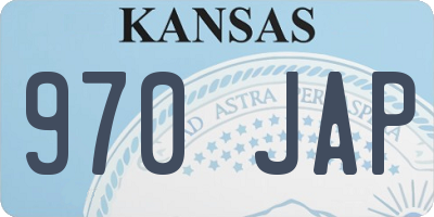 KS license plate 970JAP