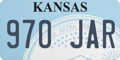 KS license plate 970JAR