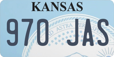 KS license plate 970JAS