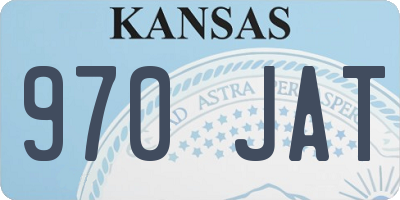 KS license plate 970JAT