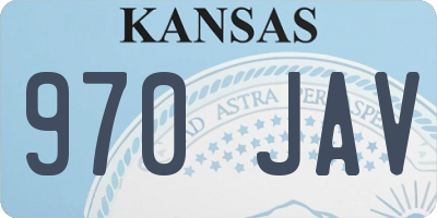 KS license plate 970JAV