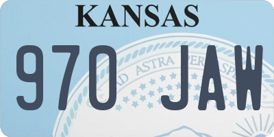 KS license plate 970JAW