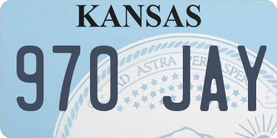 KS license plate 970JAY