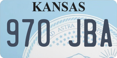 KS license plate 970JBA