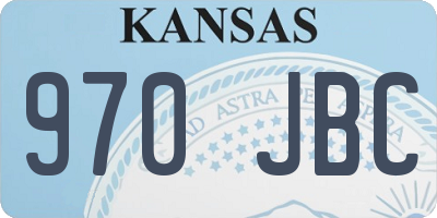 KS license plate 970JBC