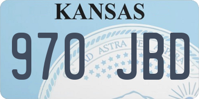 KS license plate 970JBD