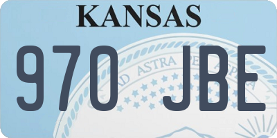 KS license plate 970JBE