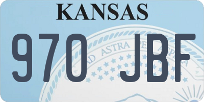 KS license plate 970JBF