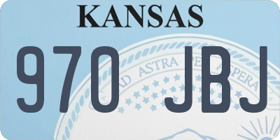 KS license plate 970JBJ