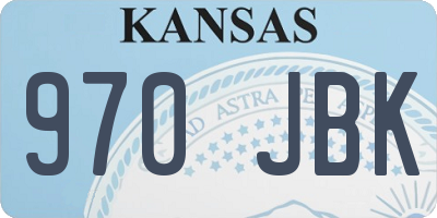 KS license plate 970JBK