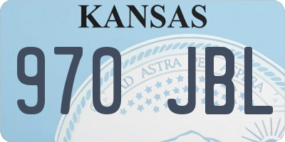 KS license plate 970JBL