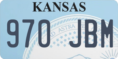 KS license plate 970JBM