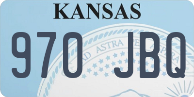 KS license plate 970JBQ