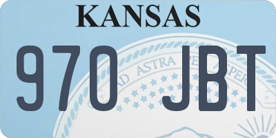 KS license plate 970JBT