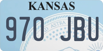 KS license plate 970JBU