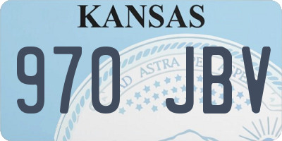 KS license plate 970JBV