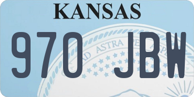 KS license plate 970JBW