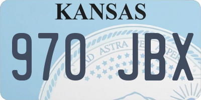 KS license plate 970JBX