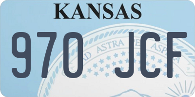 KS license plate 970JCF