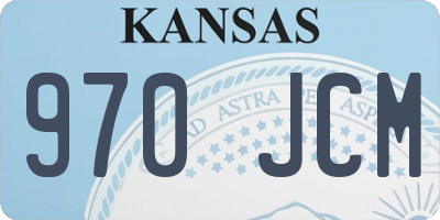 KS license plate 970JCM