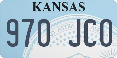 KS license plate 970JCO