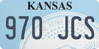 KS license plate 970JCS