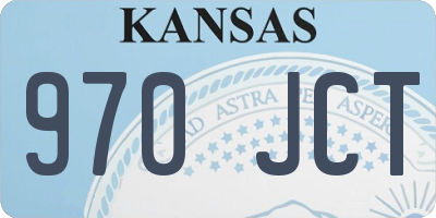 KS license plate 970JCT