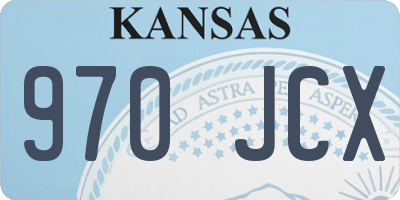 KS license plate 970JCX