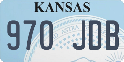 KS license plate 970JDB