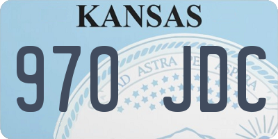 KS license plate 970JDC