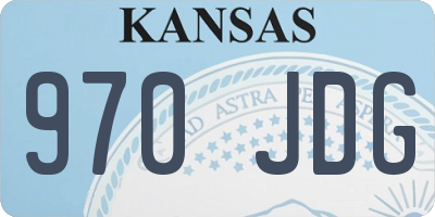 KS license plate 970JDG