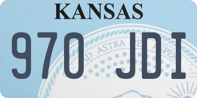 KS license plate 970JDI