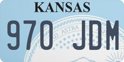 KS license plate 970JDM