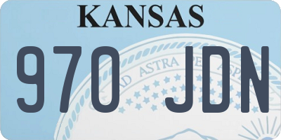 KS license plate 970JDN