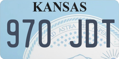 KS license plate 970JDT