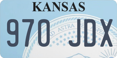 KS license plate 970JDX