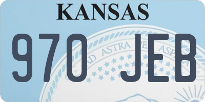KS license plate 970JEB