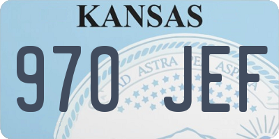 KS license plate 970JEF